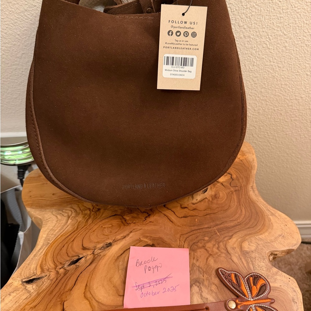 Portland Leather Medium Olivia Crossbody Bag - Stagecoach (Brown Suede)